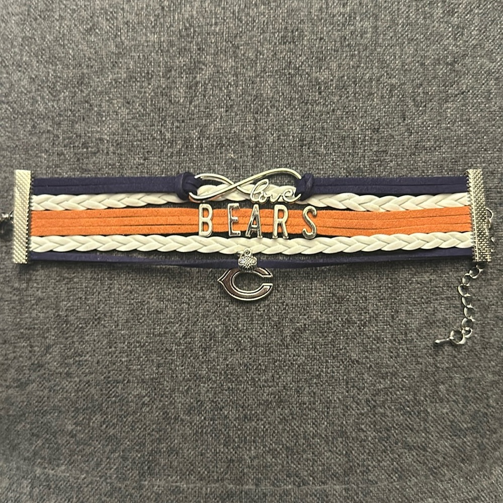NEW Chicago Bears cord and vegan suede bracelet.